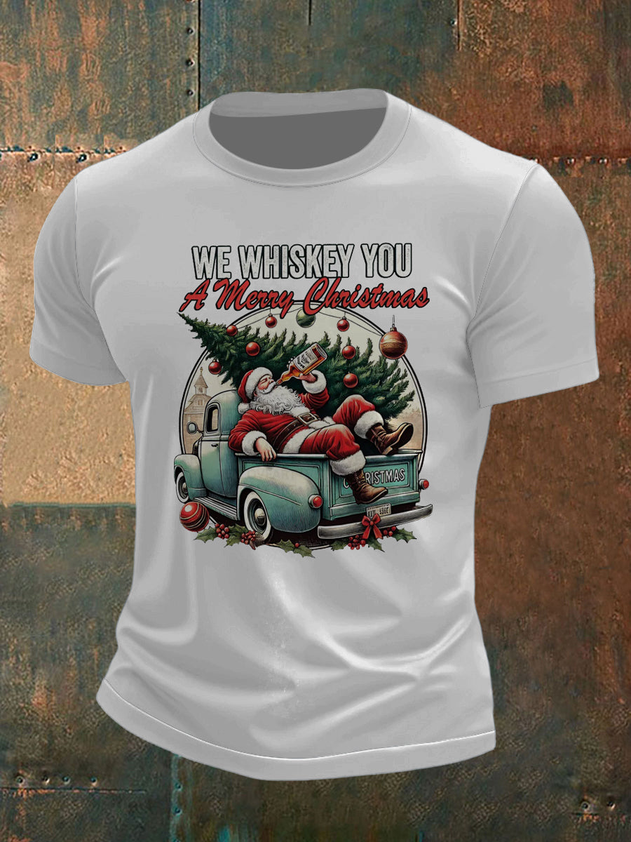 Christmas Santa's Room Printed Short Sleeve T-Shirt