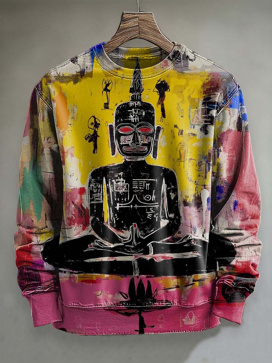 Abstract Street Graffiti Print Casual Crewneck Sweatshirt