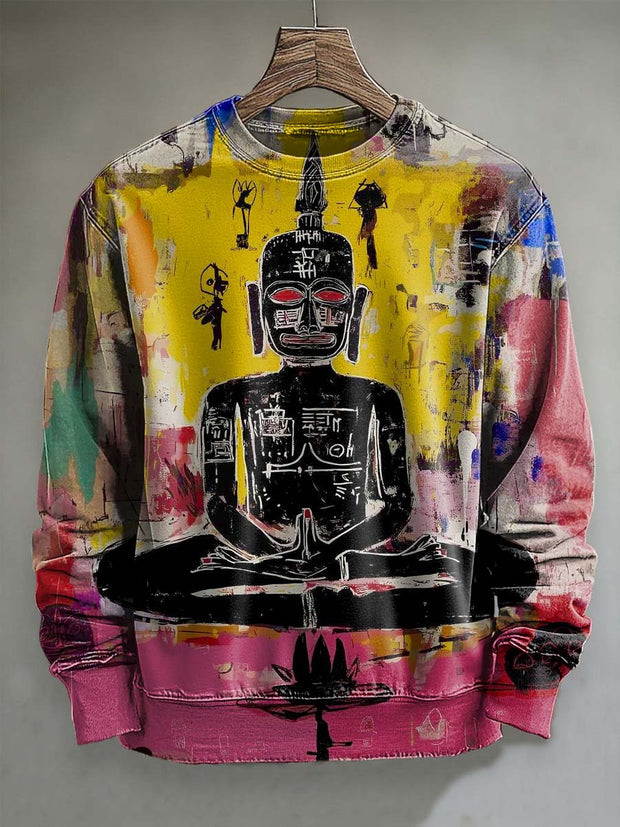 Abstract Street Graffiti Print Casual Crewneck Sweatshirt