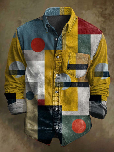 Abstract Irregular Print Casual Long-Sleeve Shirt