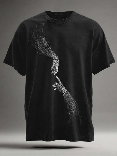 Abstract Art Hand-Printed Casual Short-Sleeve T-Shirt