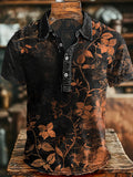 Vintage Ethnic Floral Print Casual Short-Sleeve Shirt
