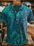 Vintage Faded Print Casual Short-Sleeve Shirt
