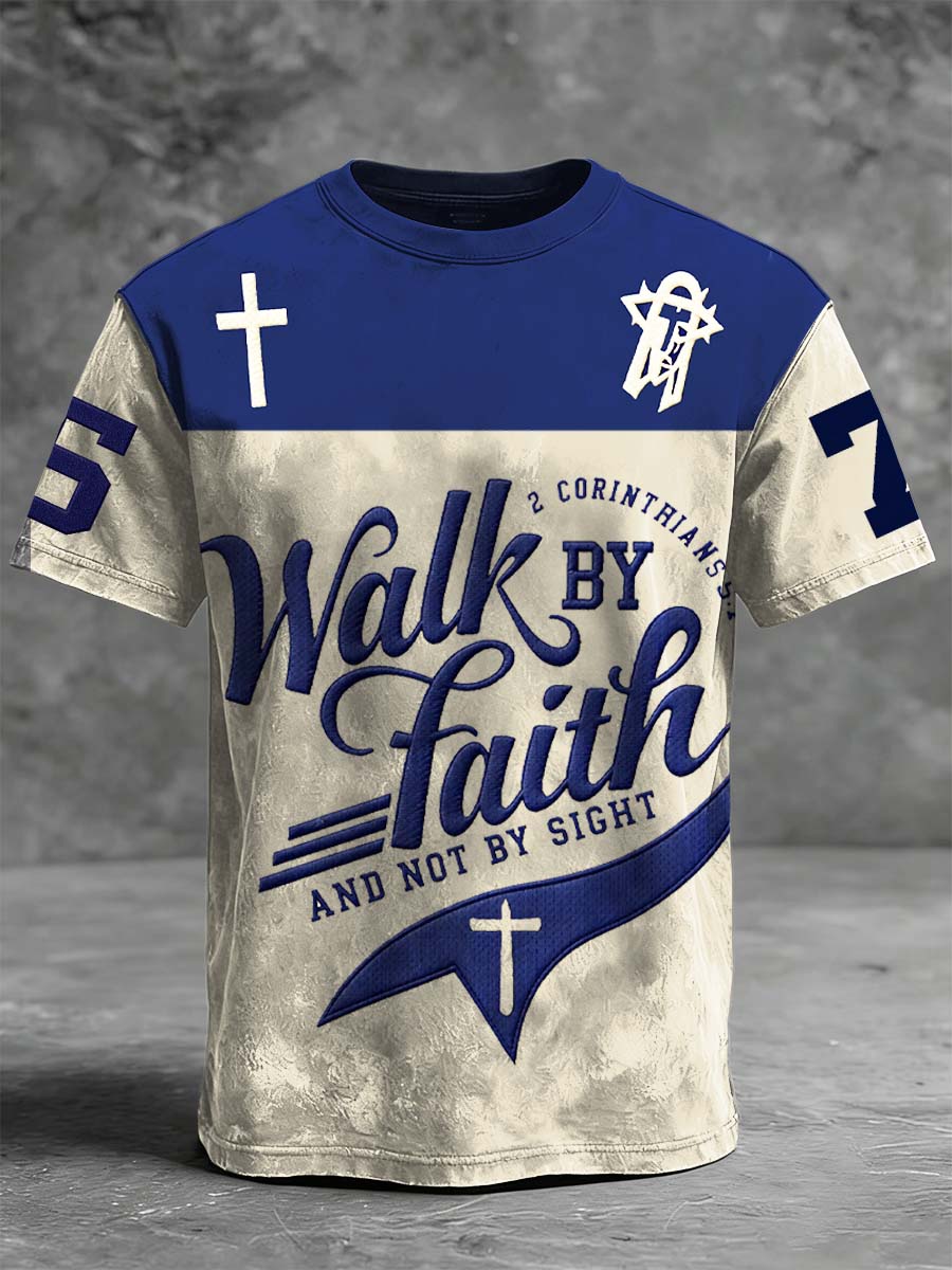 Faith Slogan Printed Casual Short-Sleeve T-Shirt