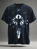 "Thousand-Armed Figure" Print Casual Short-Sleeve T-Shirt