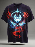 Ice & Fire Phoenix Printed Casual Short-Sleeve T-Shirt