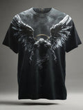 Broken Angel Printed Casual Short-Sleeve T-Shirt