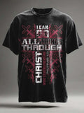 Christian Cross Print Casual Short Sleeve T-shirt