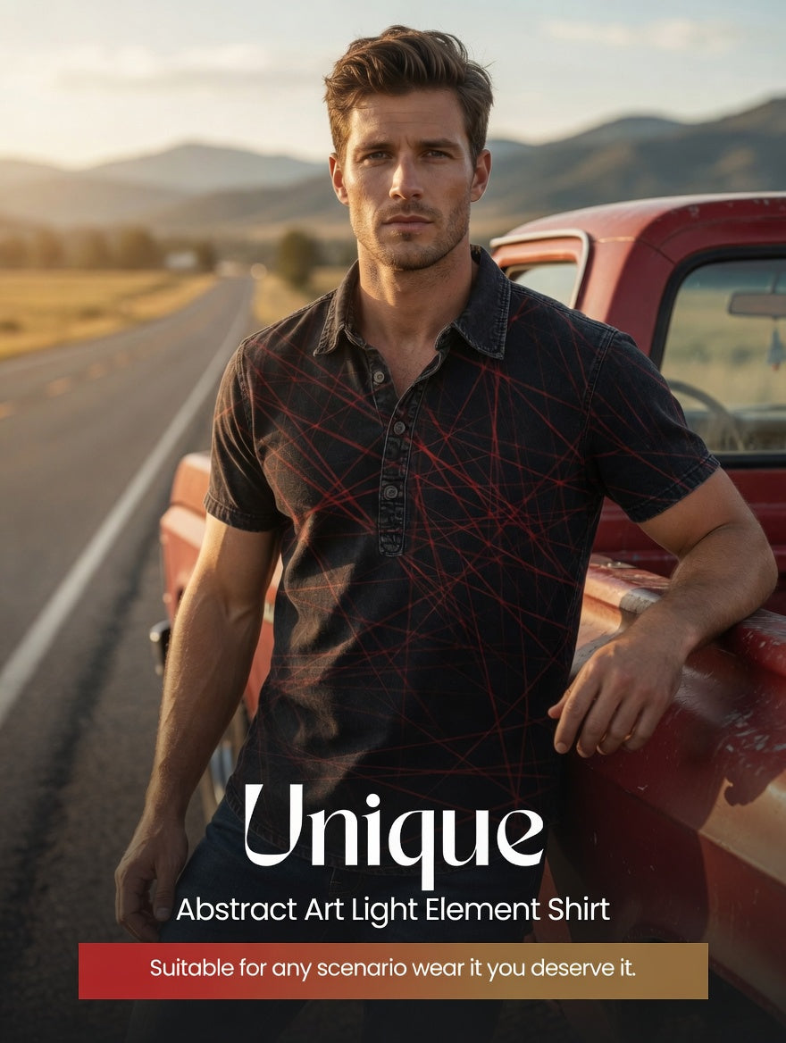 Artistic Light Print Casual Short-Sleeve Shirt