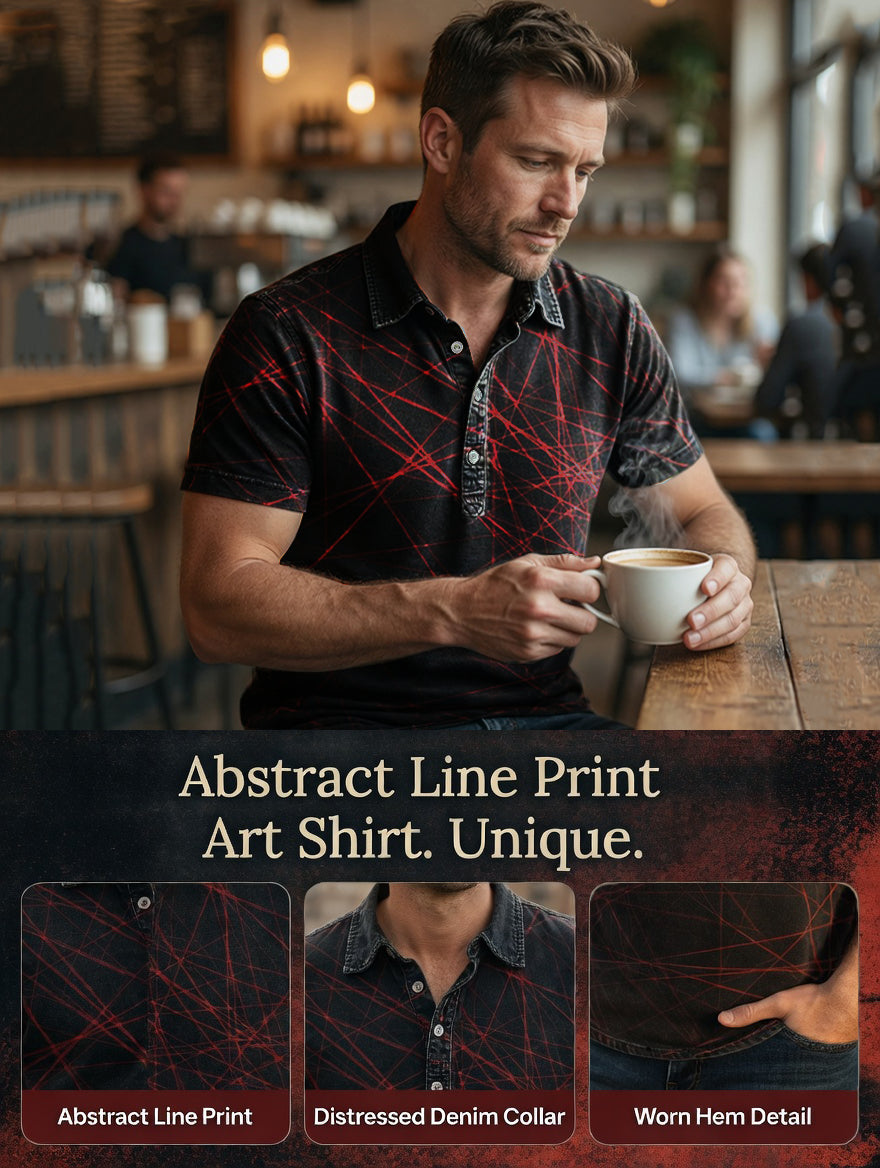 Artistic Light Print Casual Short-Sleeve Shirt