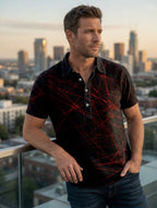 Artistic Light Print Casual Short-Sleeve Shirt