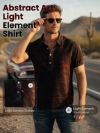 Artistic Light Print Casual Short-Sleeve Shirt