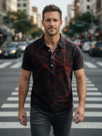 Artistic Light Print Casual Short-Sleeve Shirt