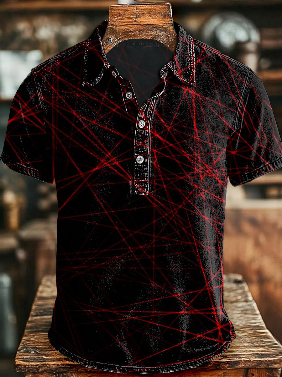 Artistic Light Print Casual Short-Sleeve Shirt
