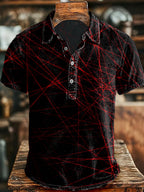 Artistic Light Print Casual Short-Sleeve Shirt