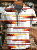 Irregular Striped Print Casual Short-Sleeved Shirt