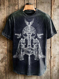 Norse mythology totem print casual short-sleeved T-shirt