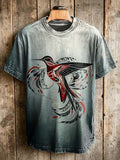 Tribal Hummingbird Print Casual Short-Sleeve T-Shirt