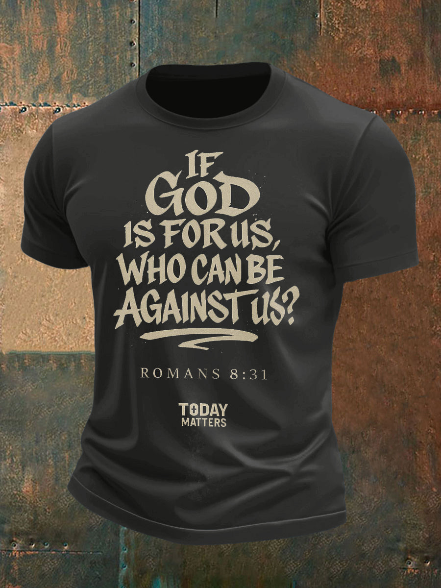God Graffiti Print Casual Short-Sleeve T-Shirt