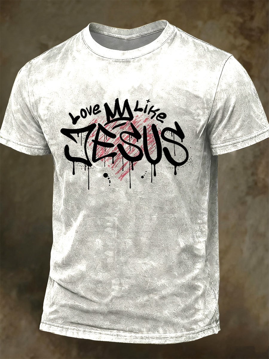 God and Faith Printed Casual Short-Sleeve T-Shirt
