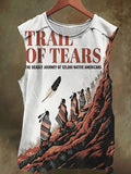 Unisex Feather Indigenous Print Casual Cotton Vest