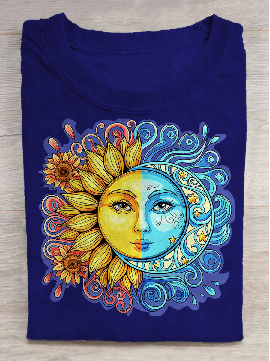 Mother of the Sun Print Casual Short-Sleeve T-Shirt