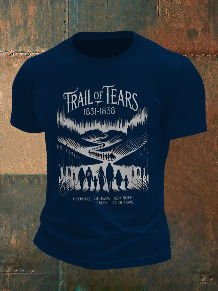 Blood and Tears Road Print Casual Short-Sleeve T-Shirt