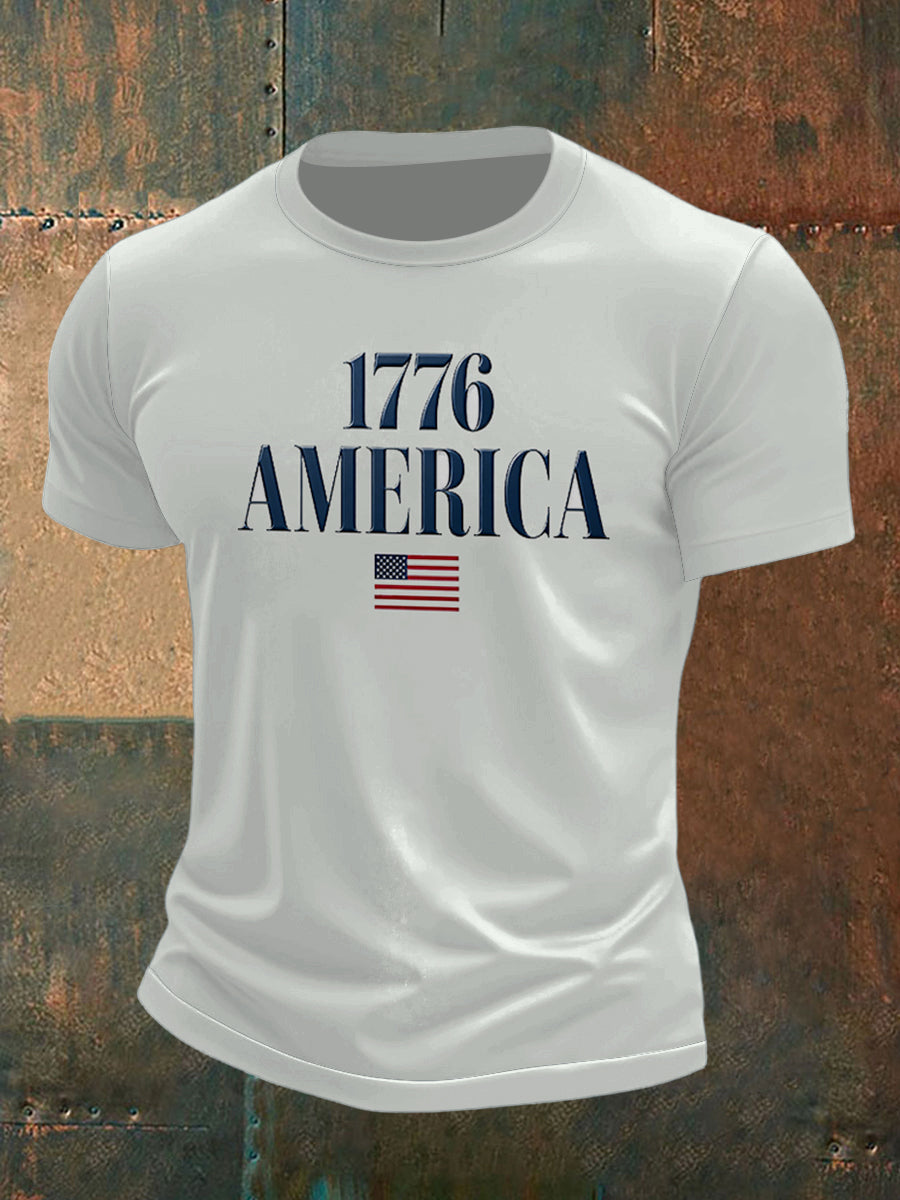 USA Printed Casual Short-Sleeve T-Shirt