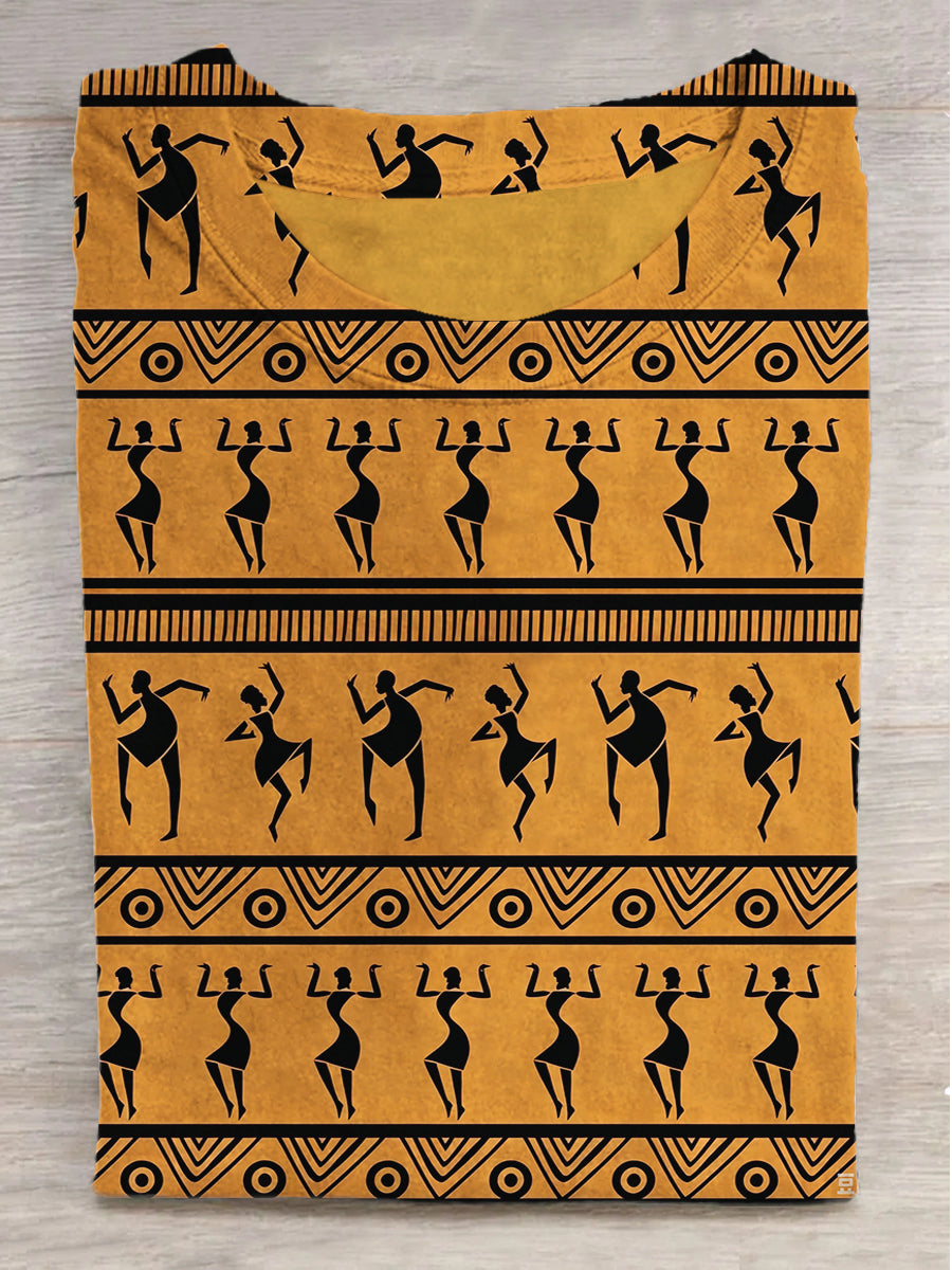 Indigenous Print Casual Short-Sleeve T-Shirt