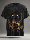 Death Ace of Spades Print Casual Short-Sleeve T-Shirt