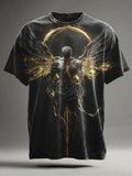 Fallen Angel Print Casual Short-Sleeve T-Shirt