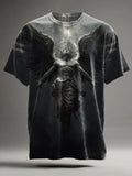 Fallen Angel Print Casual Short-Sleeve T-Shirt