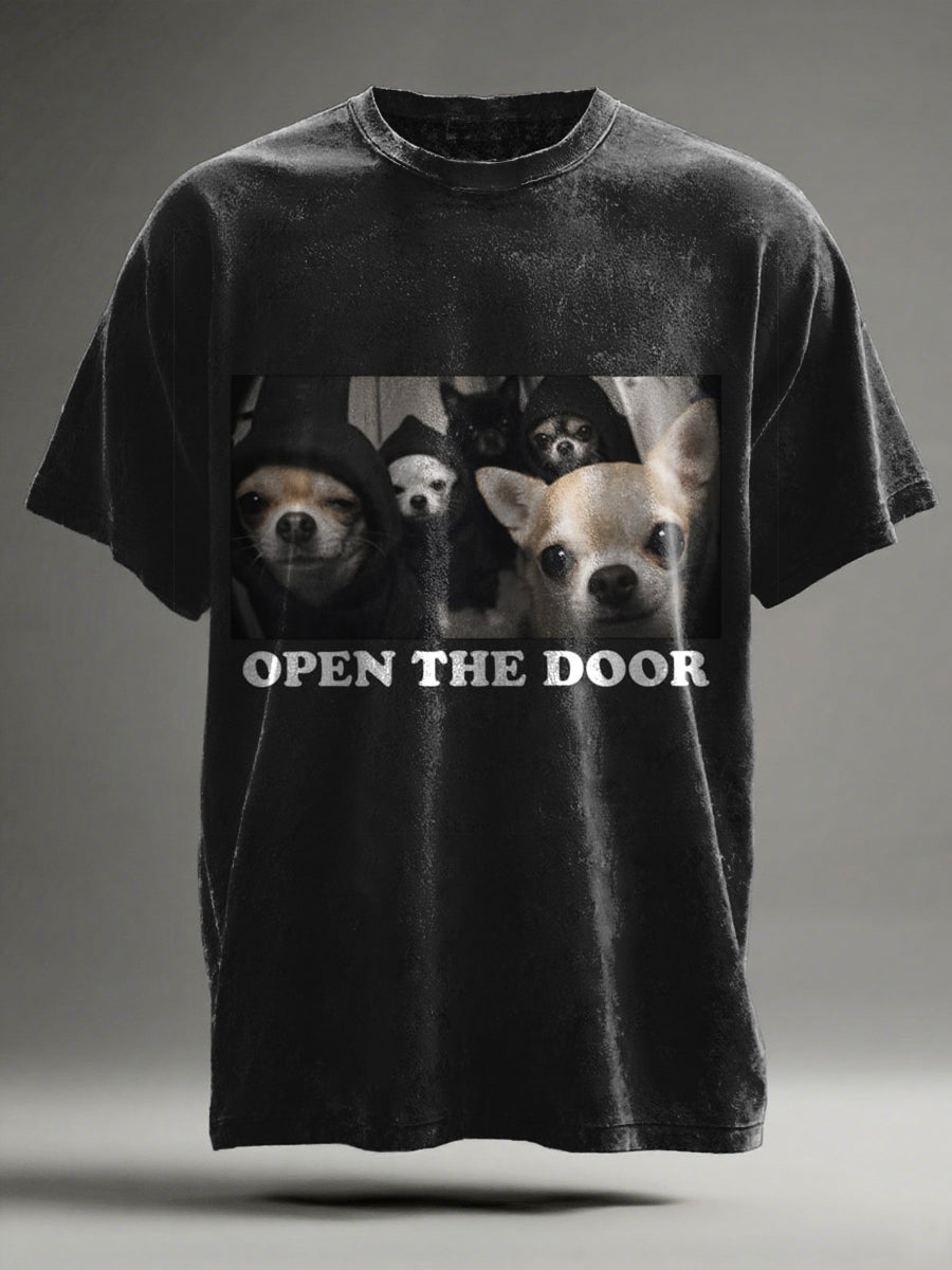 Chihuahua Prank Printed Casual Short-Sleeve T-Shirt