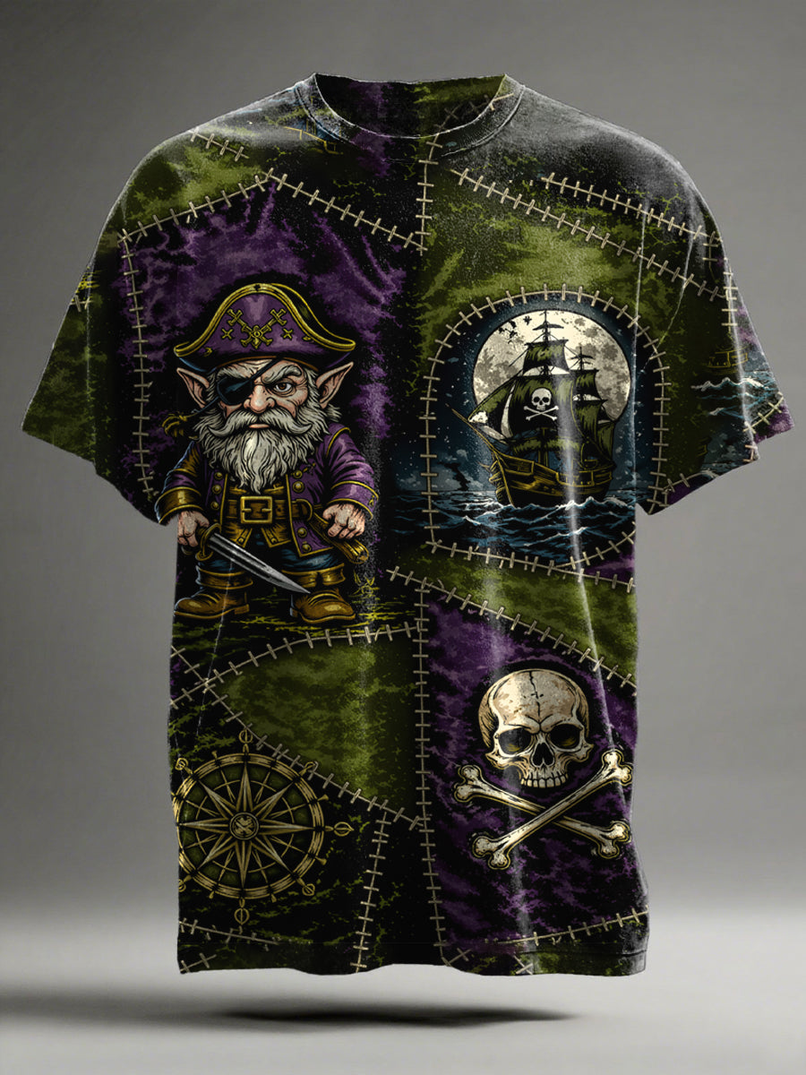 Retro Elf Pirate Art Print Short-Sleeve T-Shirt