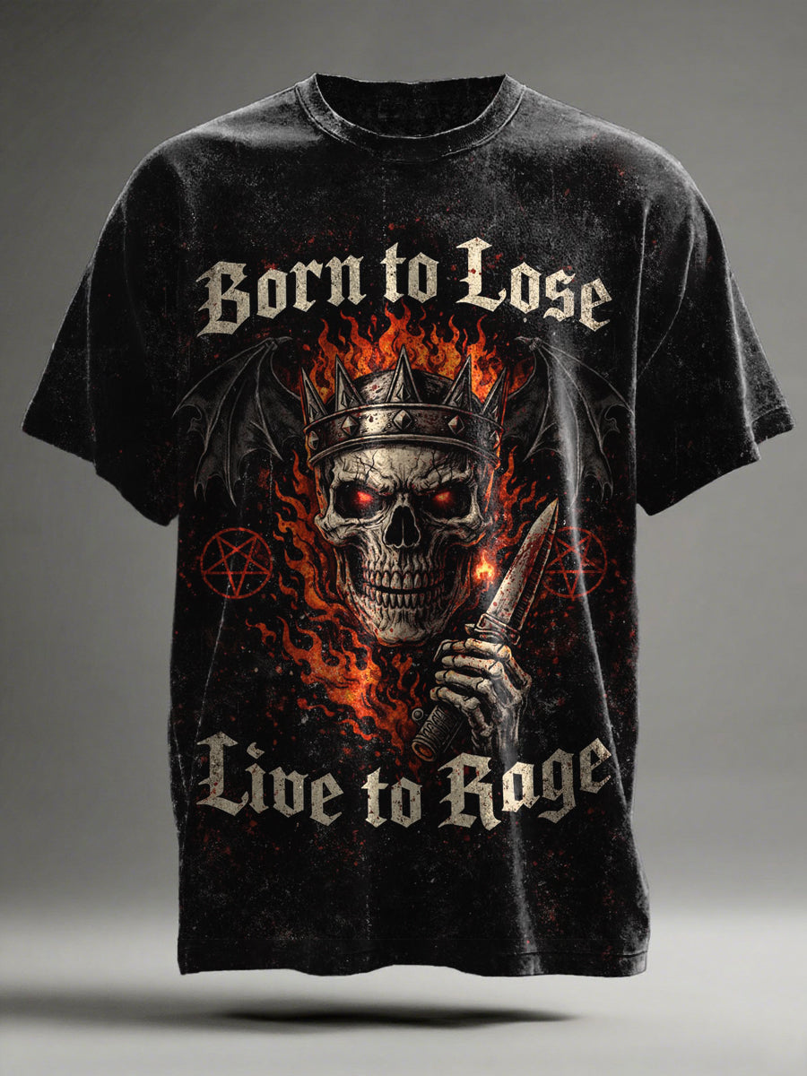 Flame Demon Crown Dark Skull Art Print Short-Sleeve T-Shirt
