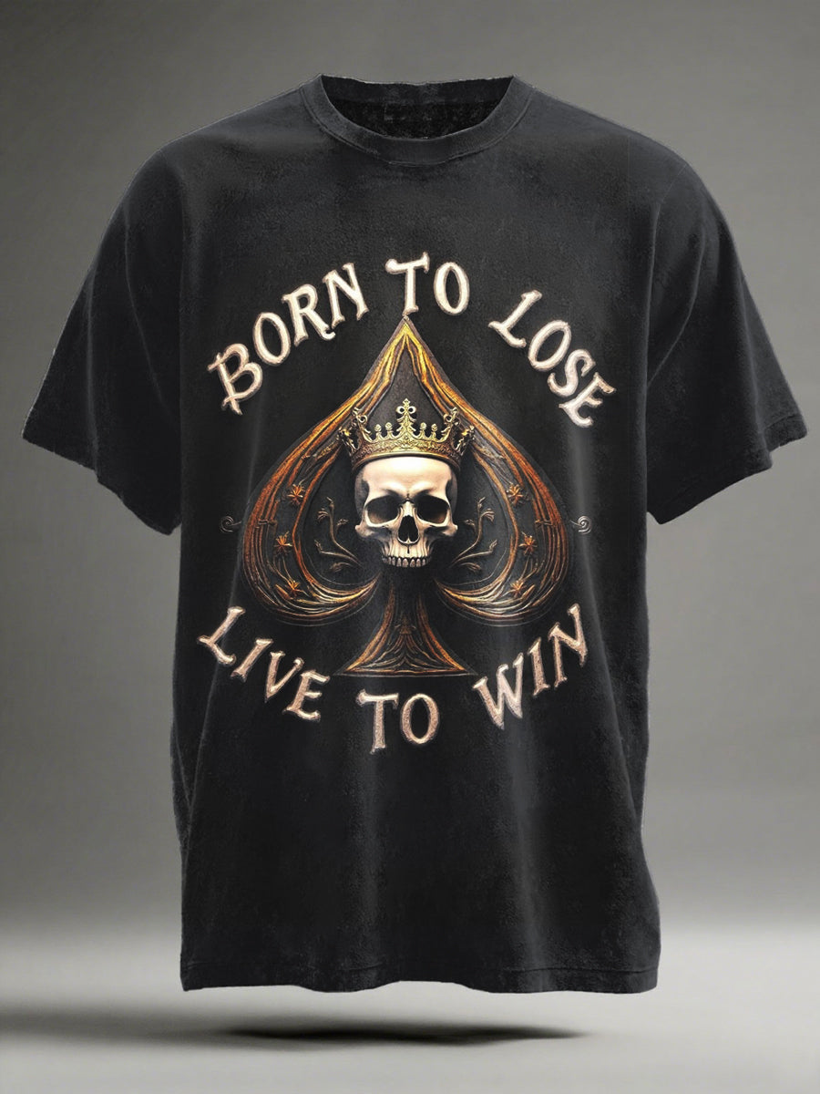 Spade Crown Outlaw Retro Skull Art Print Short-Sleeve T-Shirt