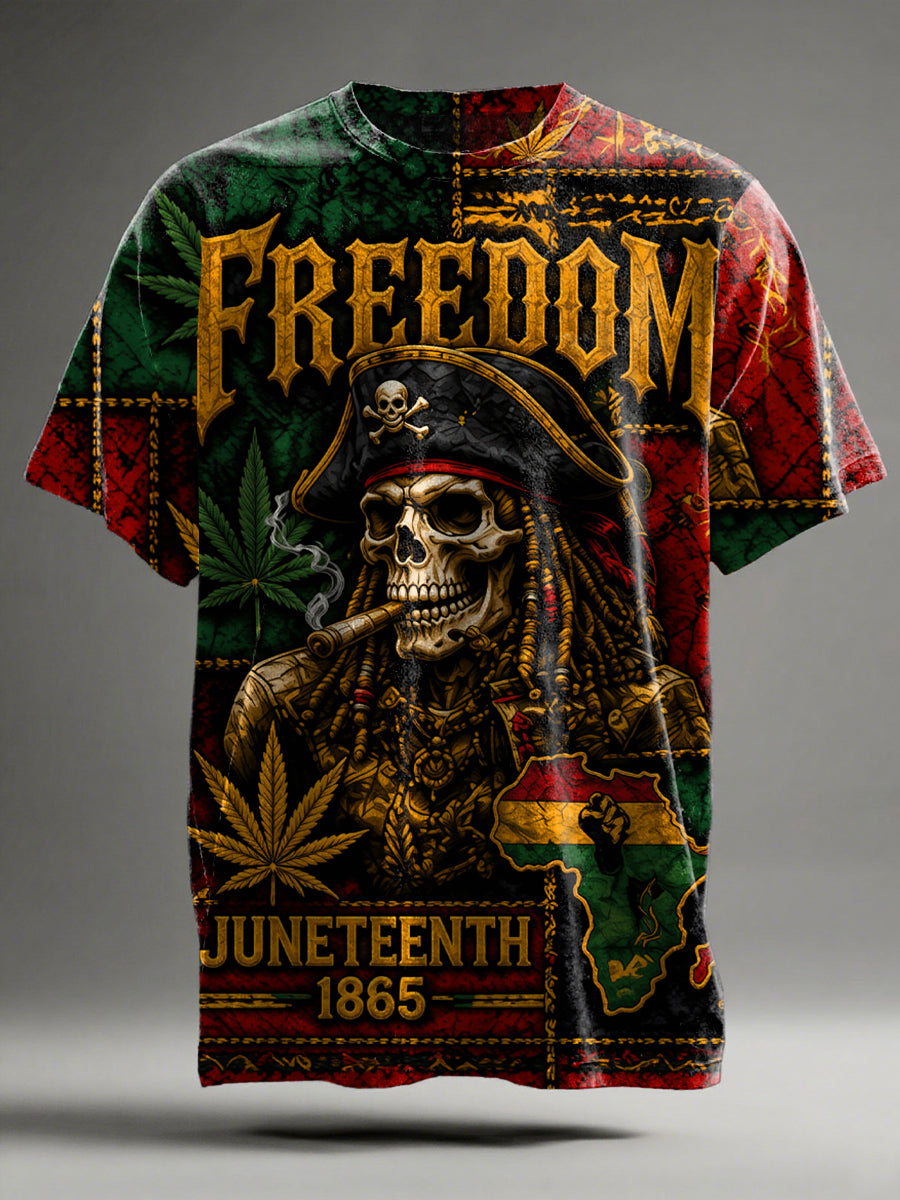 Reggae Freedom Pirate Liberation Day Art Print Short-Sleeve T-Shirt