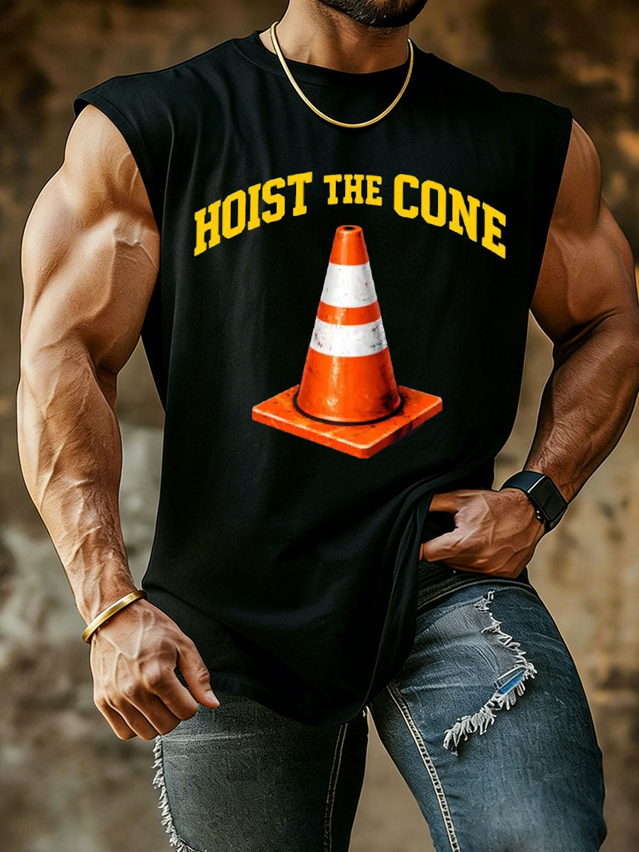 Men's Hoist The Cone Baseball Lover Printed Tank Tops