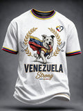 Men’s White Venezuela Dog Rescue Hero Print Casual T-shirt