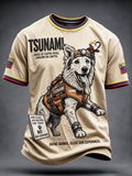 Men’s Vintage Venezuela Rescue Hero Tsunami 3D-Printed Casual T-shirt