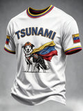 Men’s White Venezuelan Hero Dog ‘Tsunami’ Print Casual T-shirt