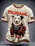 Men’s Off-White Venezuelan Rescue Dog ‘Tsunami’ 3D-Printed Casual T-shirt