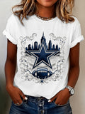 Women’s Rugby Printed Casual T-Shirt