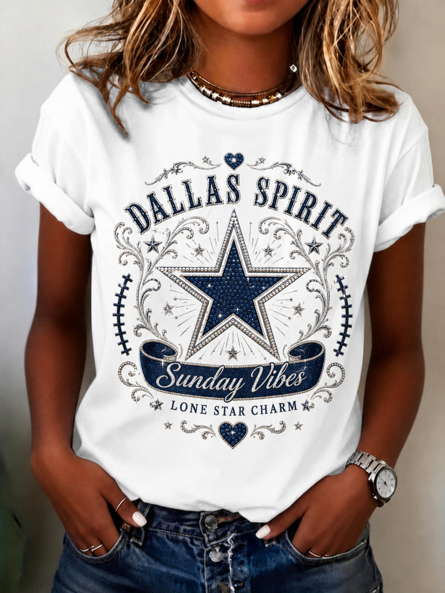 Women’s Rugby Printed Casual T-Shirt