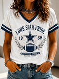 Women’s Rugby Printed Casual T-Shirt