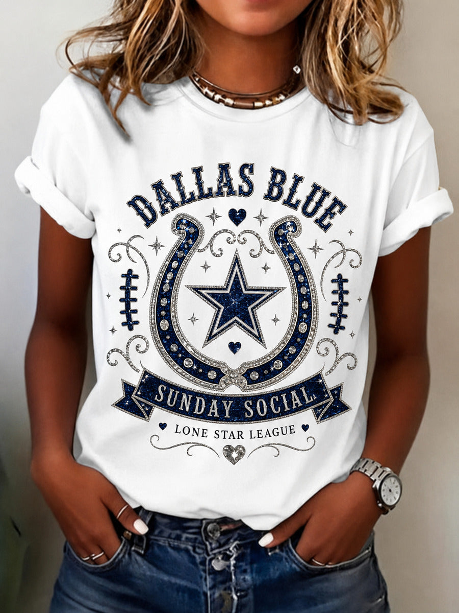 Women’s Rugby Printed Casual T-Shirt