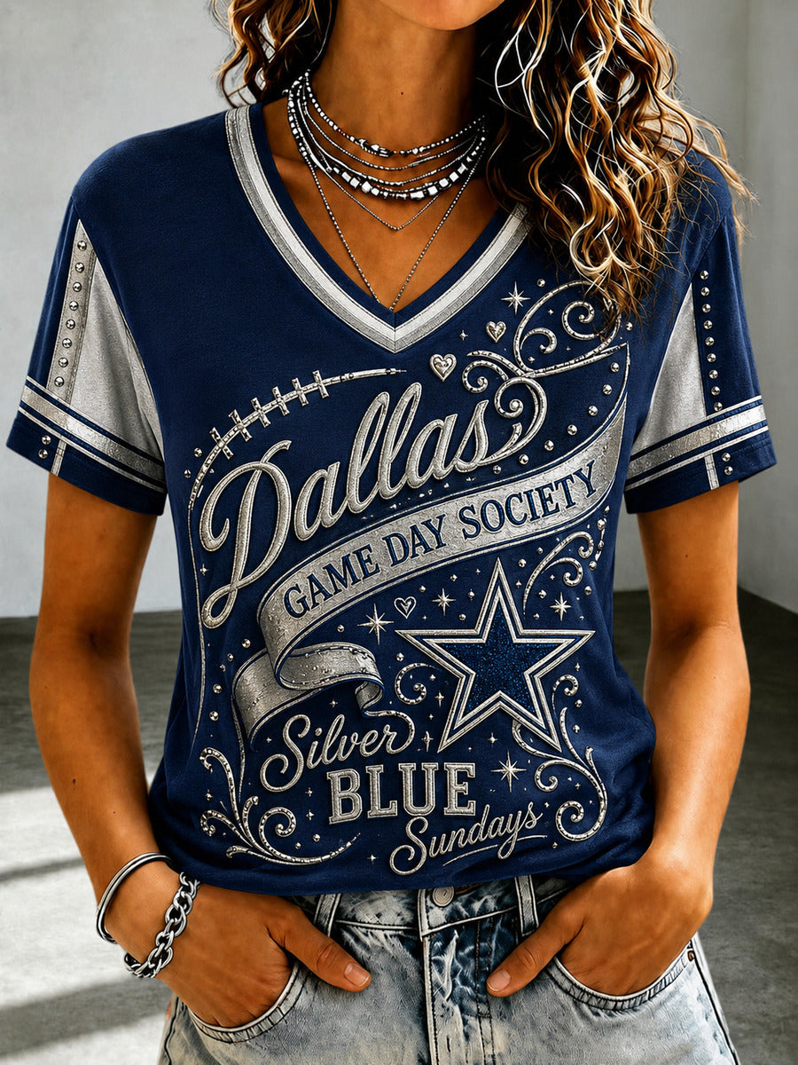 Women’s Rugby Printed Casual T-Shirt