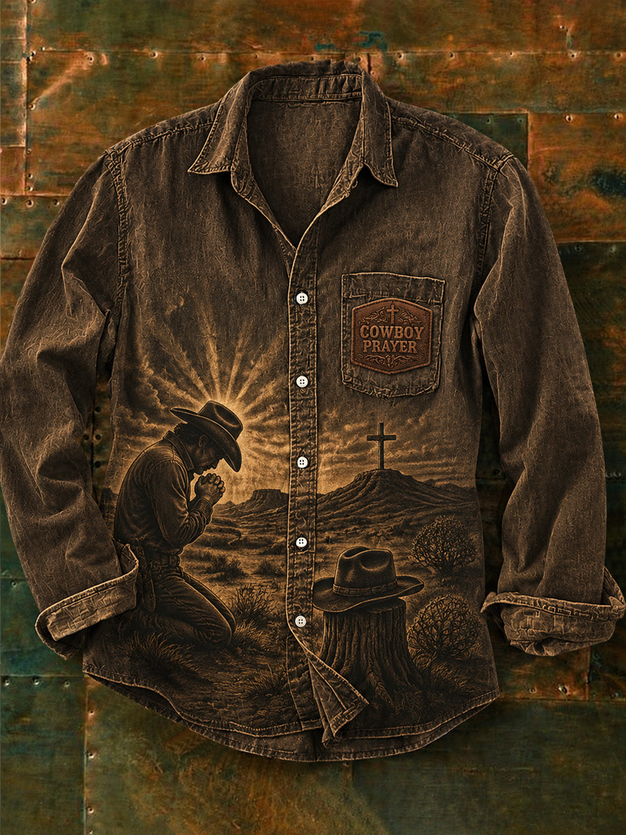 Retro Western Cowboy-Style Casual Shirt