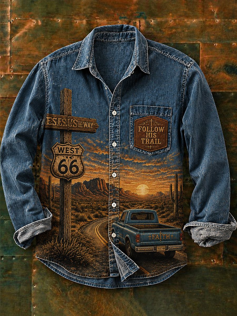 Retro Western-Style “Faith in the Road” T-Shirt