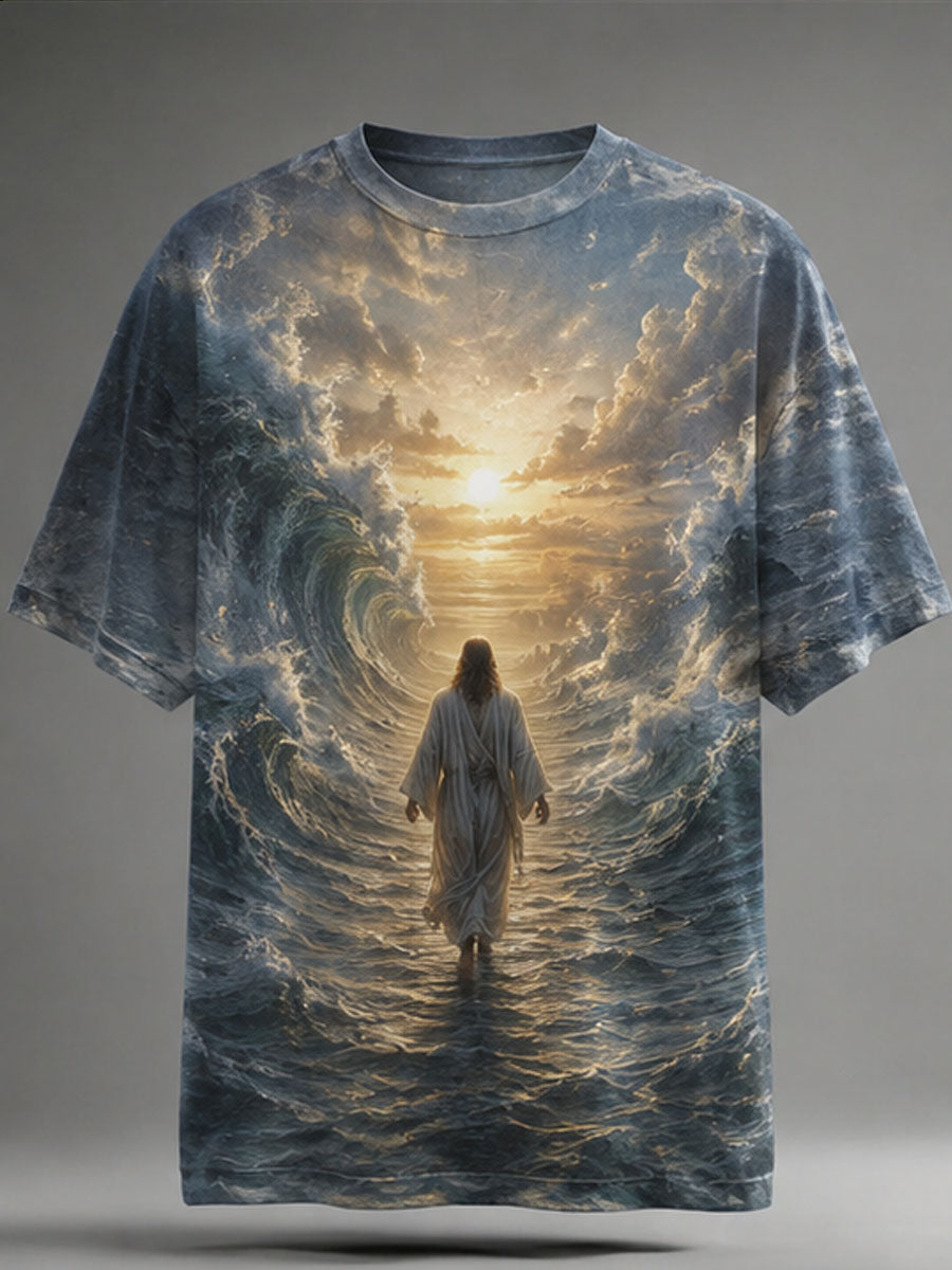 Jesus Faith Printed Casual Short-Sleeve T-Shirt